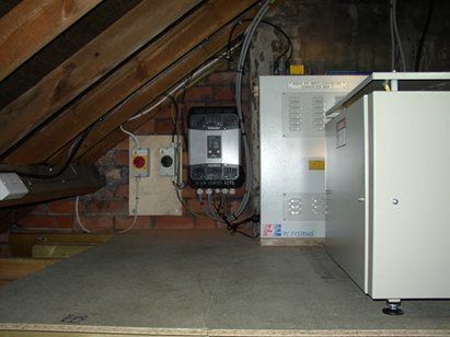 Solar batteries in a loft